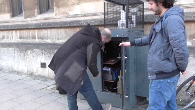 Opening the Roadside Cabinet