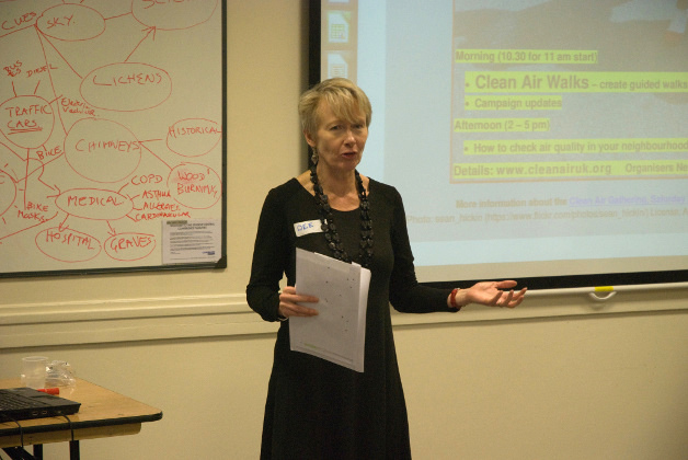 Dee Searle giving a presenation at the Clean Air Gathering