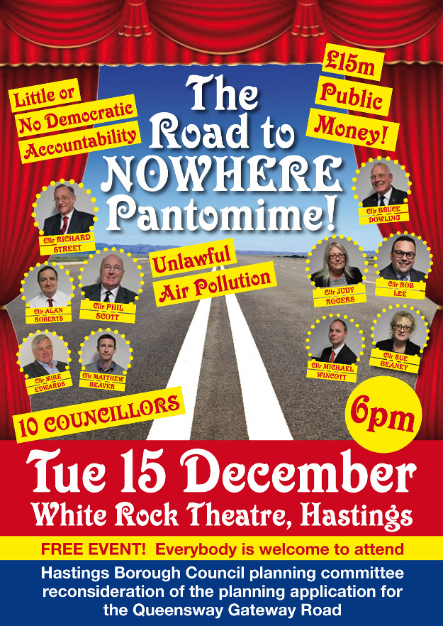 A poster by campaigners opposed to the Queensway Gateway Road A poster by campaigners opposed to the Queensway Gateway Road